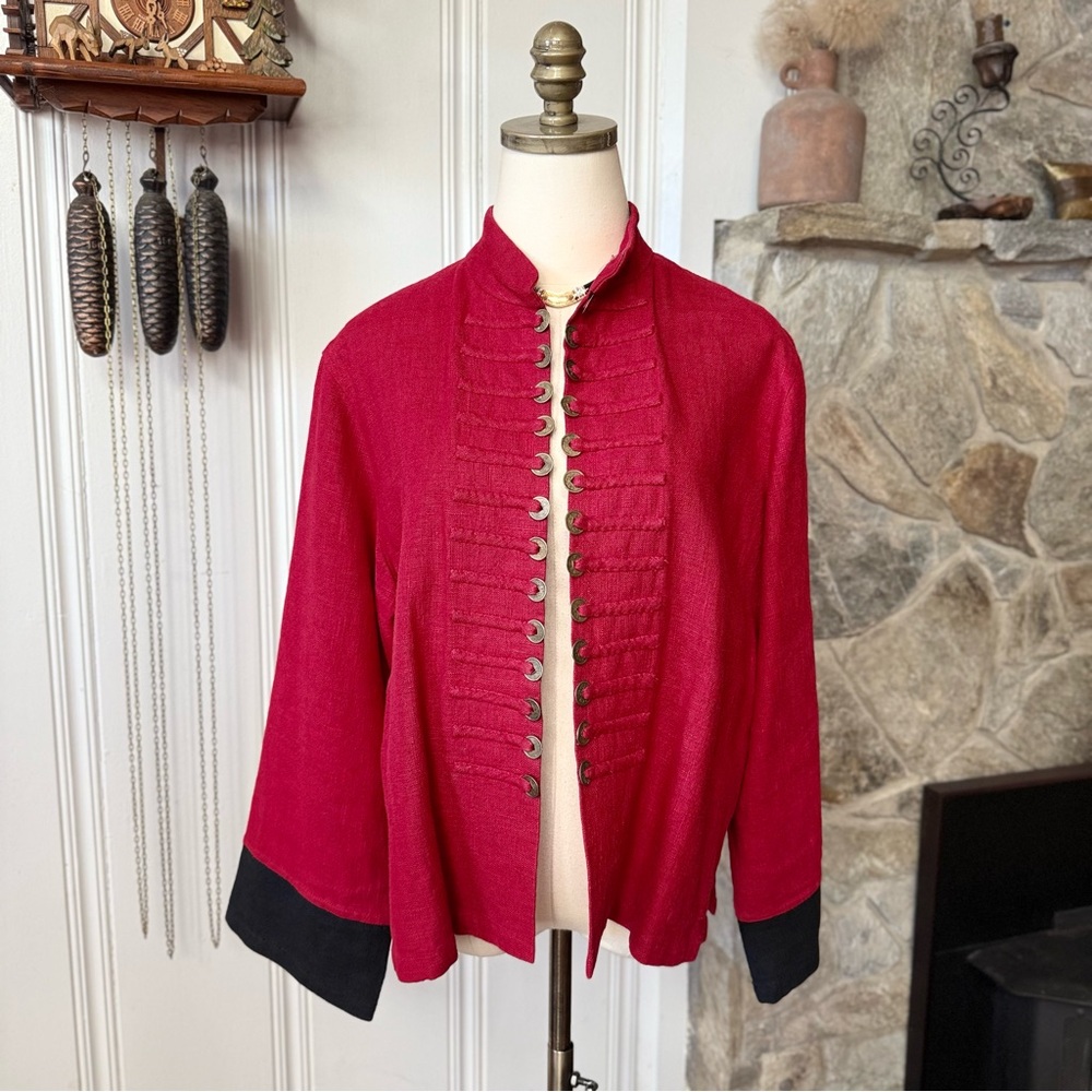 Vintage Linen Wide Sleeve Jacket